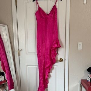 Bardot Fuchsia Asymmetrical Dress
